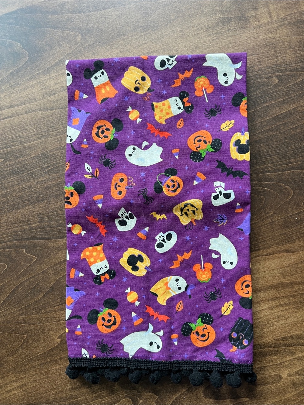 Disney Purple Halloween Dishcloth with Pom Trim